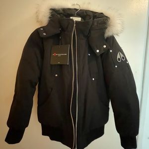 Moose Knuckle - Girls Bomber - Black/Natural Fox Fur